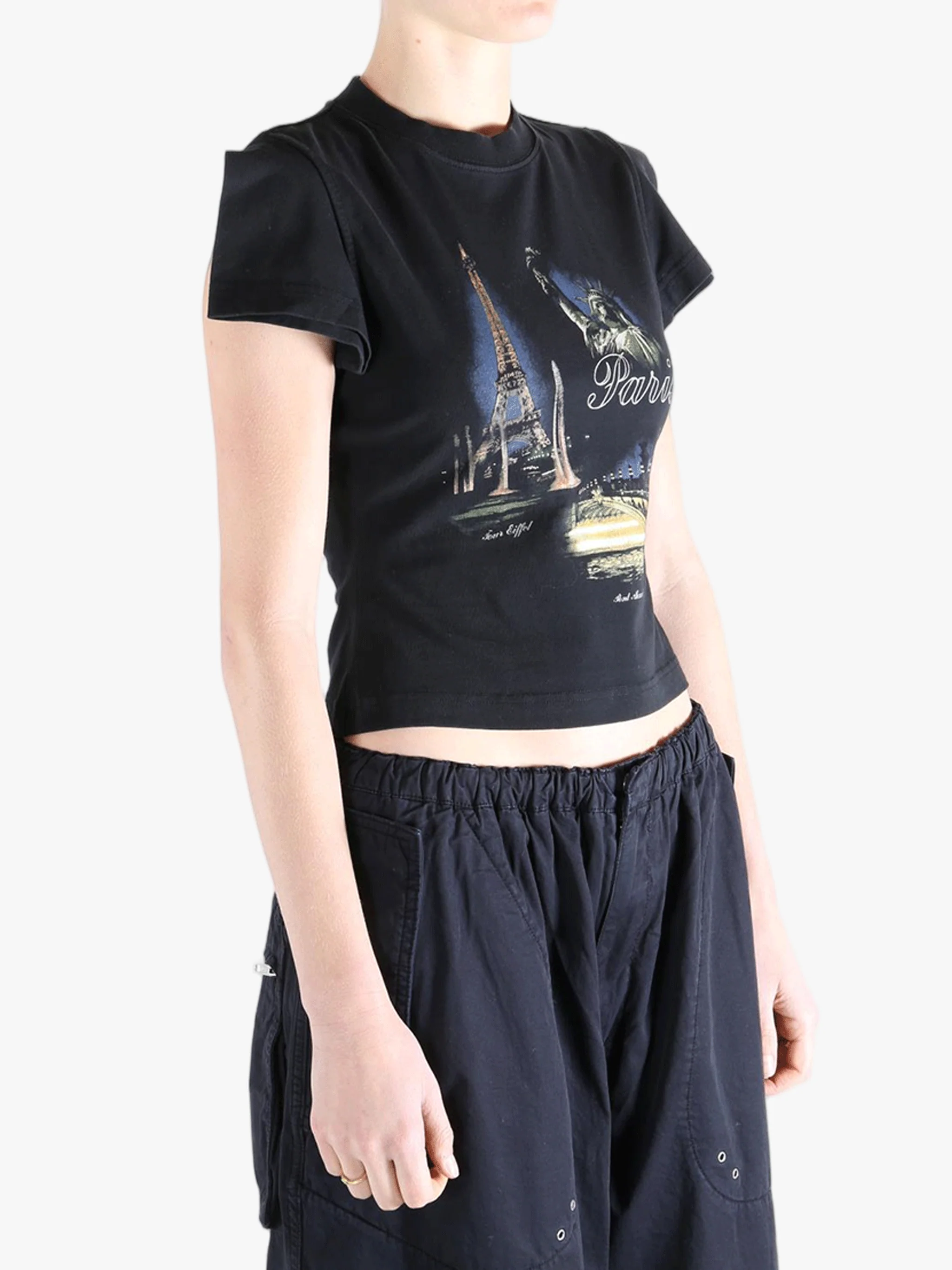 VETEMENTS - Women Paris Tourist Front Sleeve Baby T-Shirt - Image 2