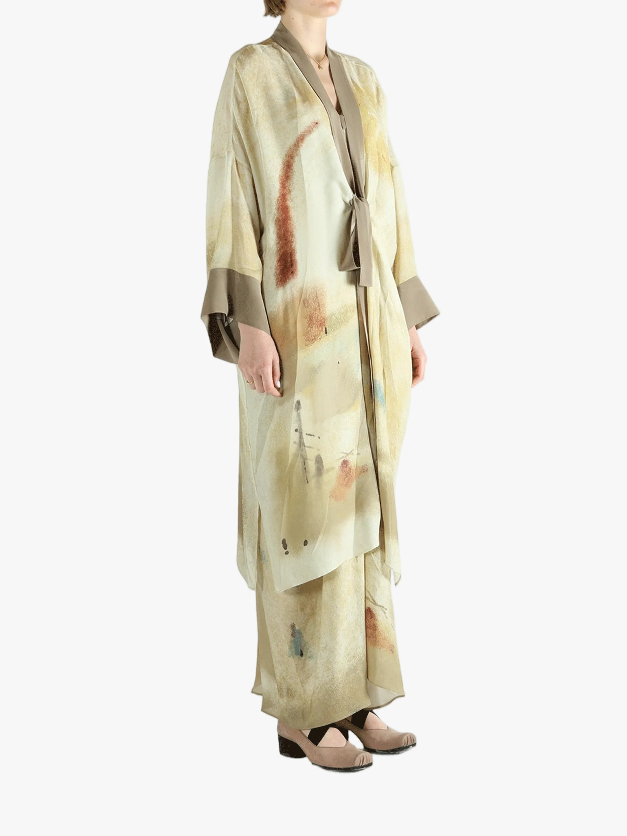 YANGKEHAN - Women Open Front Floral Robe - Image 2