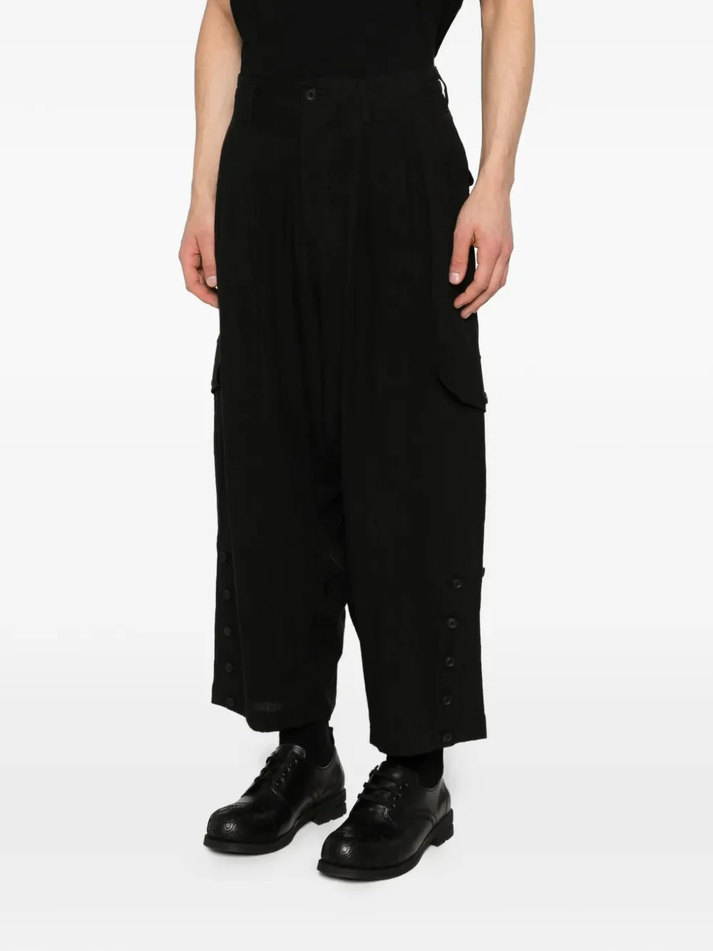 YOHJI YAMAMOTO POUR HOMME - Men Adjustable Hem Pants - Image 2