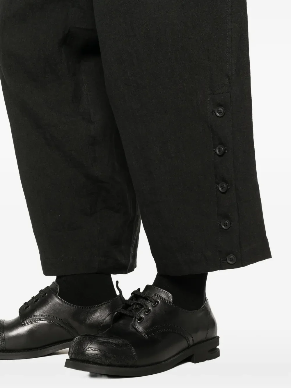YOHJI YAMAMOTO POUR HOMME - Men Adjustable Hem Pants - Image 4