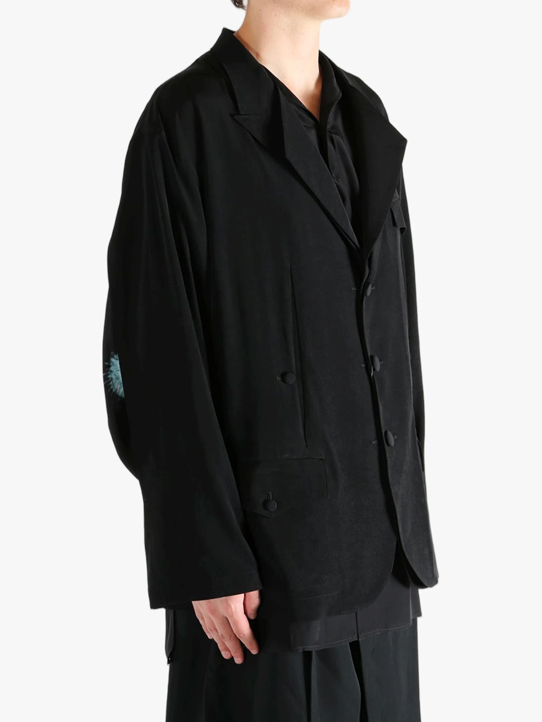 YOHJI YAMAMOTO POUR HOMME - Men Front And Back Opened Lapel Jacket - Image 2