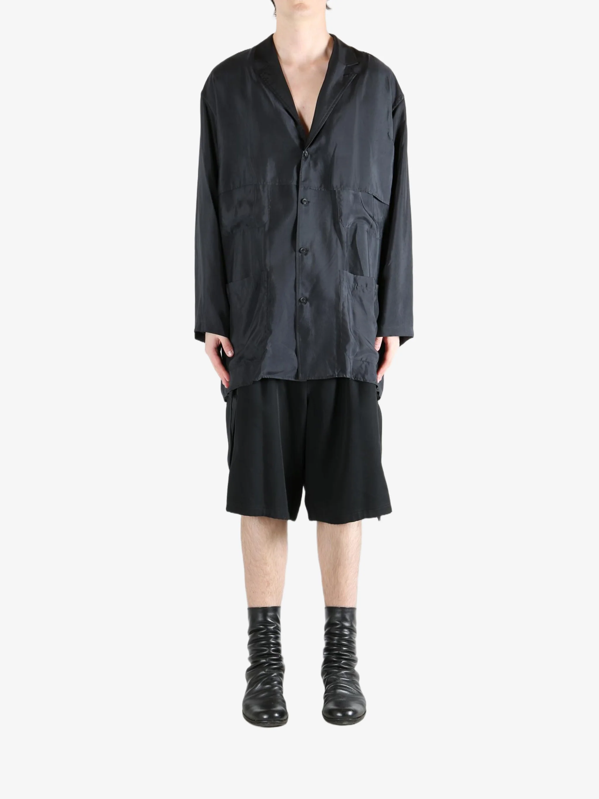 YOHJI YAMAMOTO POUR HOMME - Men Front Double Shirt Jacket - Image 4