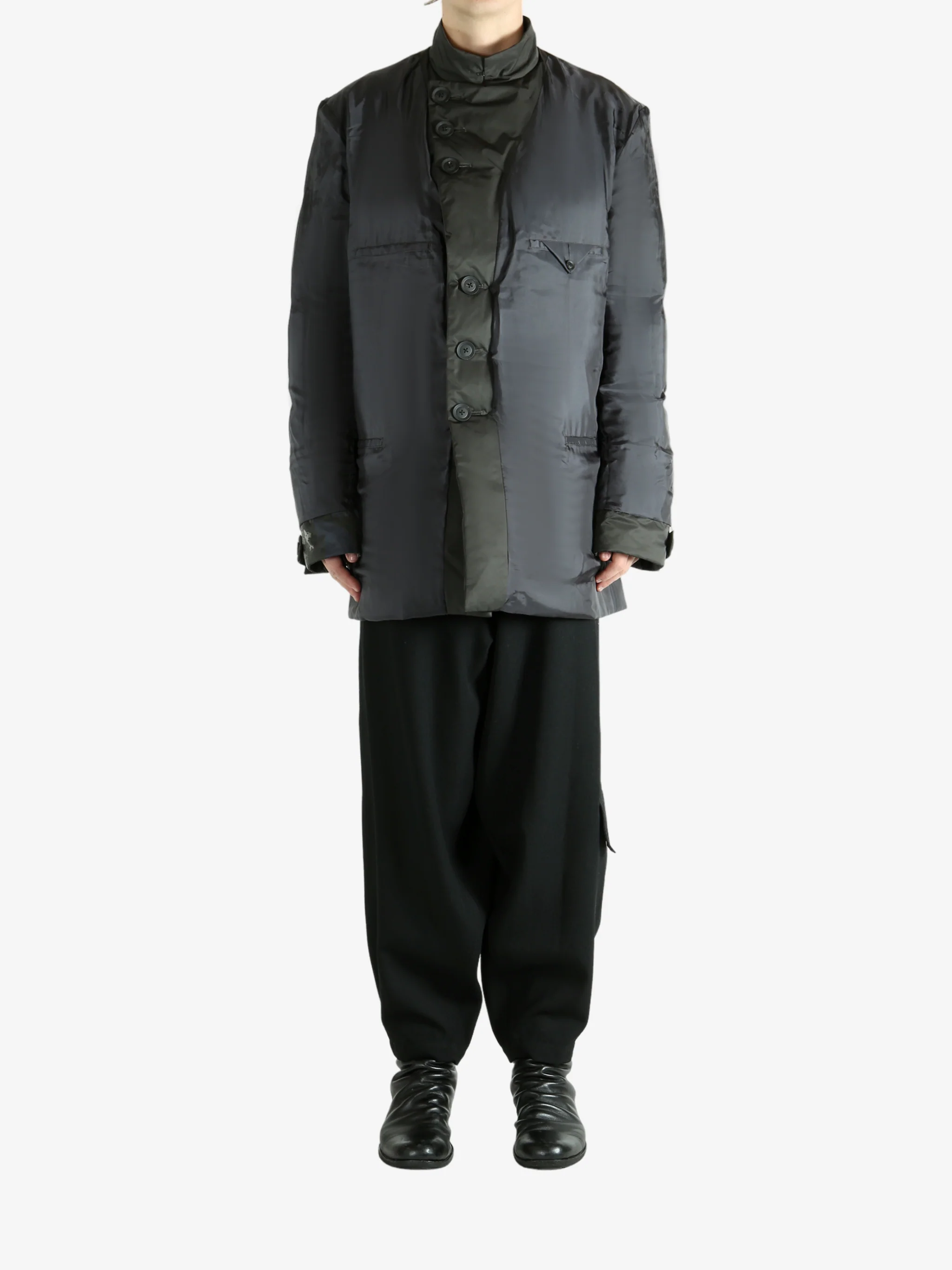 YOHJI YAMAMOTO POUR HOMME - Men Horizontal Padded Long Pt Jacket - Image 4