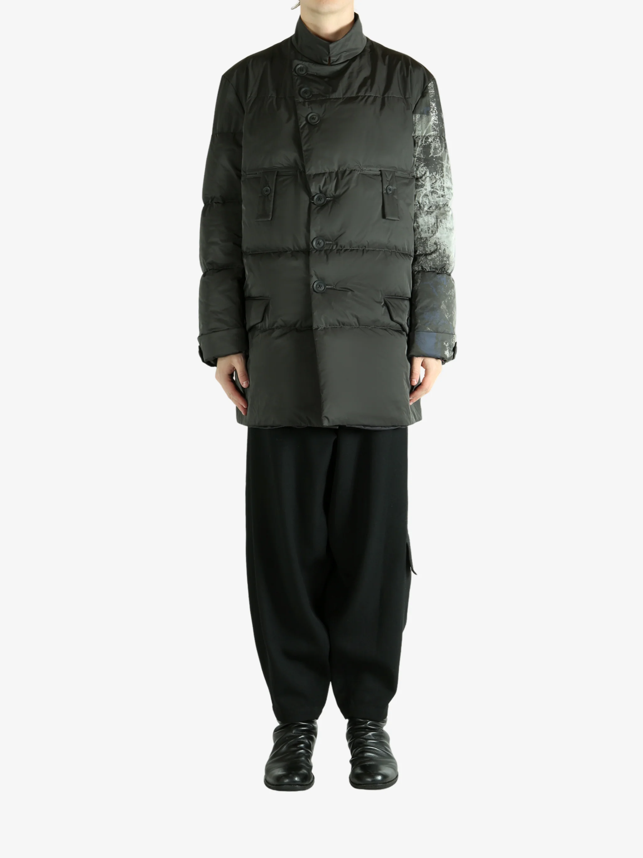 YOHJI YAMAMOTO POUR HOMME - Men Horizontal Padded Long Pt Jacket - Image 8