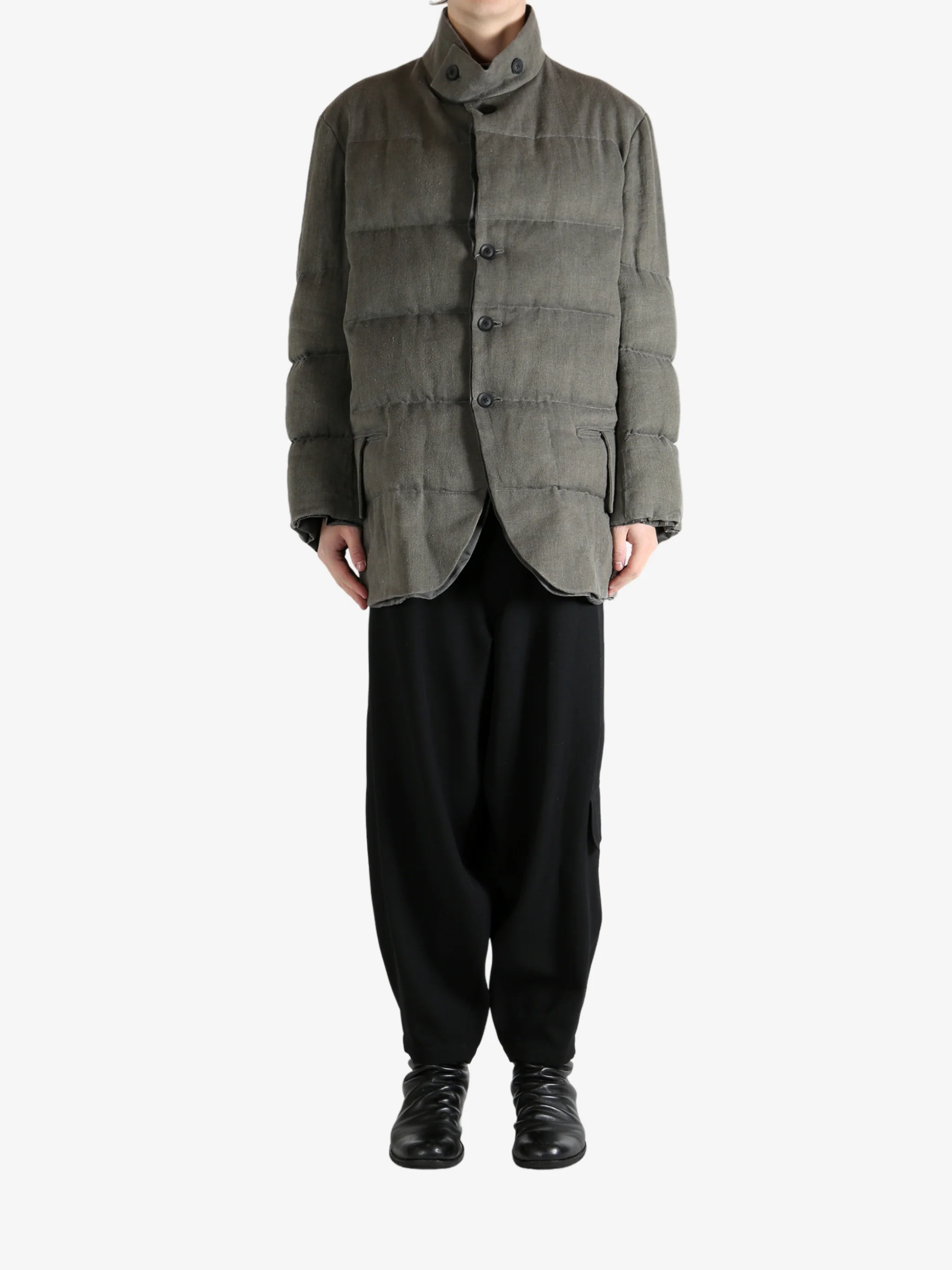 YOHJI YAMAMOTO POUR HOMME - Men  Horizontal Padded Stand Jacket - Image 4