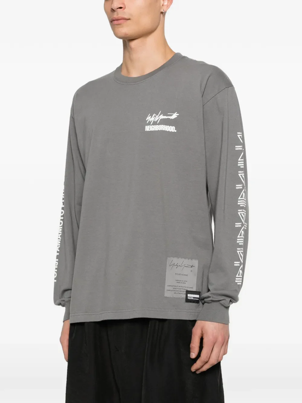 YOHJI YAMAMOTO POUR HOMME - Men Neighborhood Long Sleeve T-shirt - Image 2