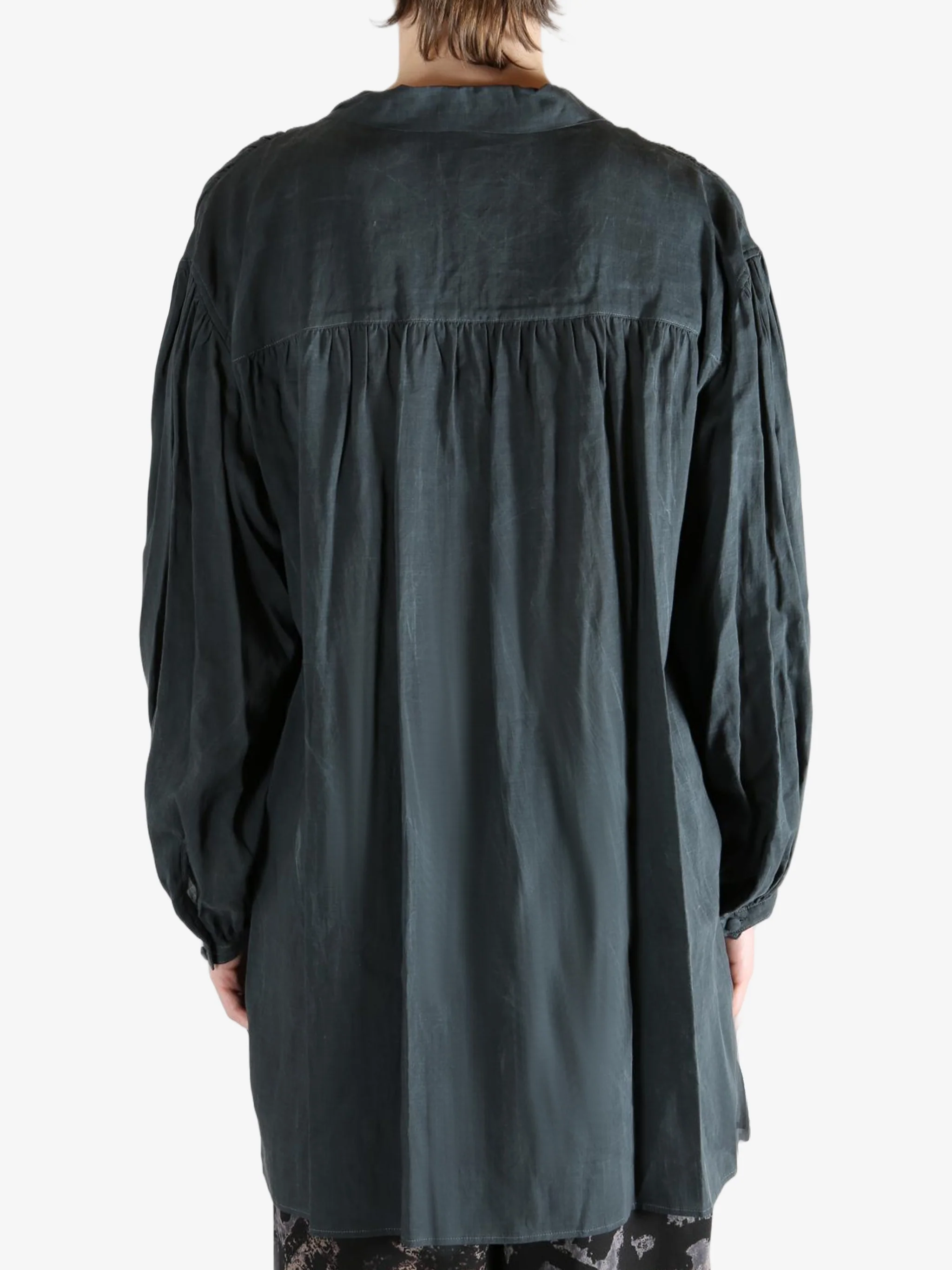 YOHJI YAMAMOTO POUR HOMME - Men Scarf Gather Blouse - Image 3