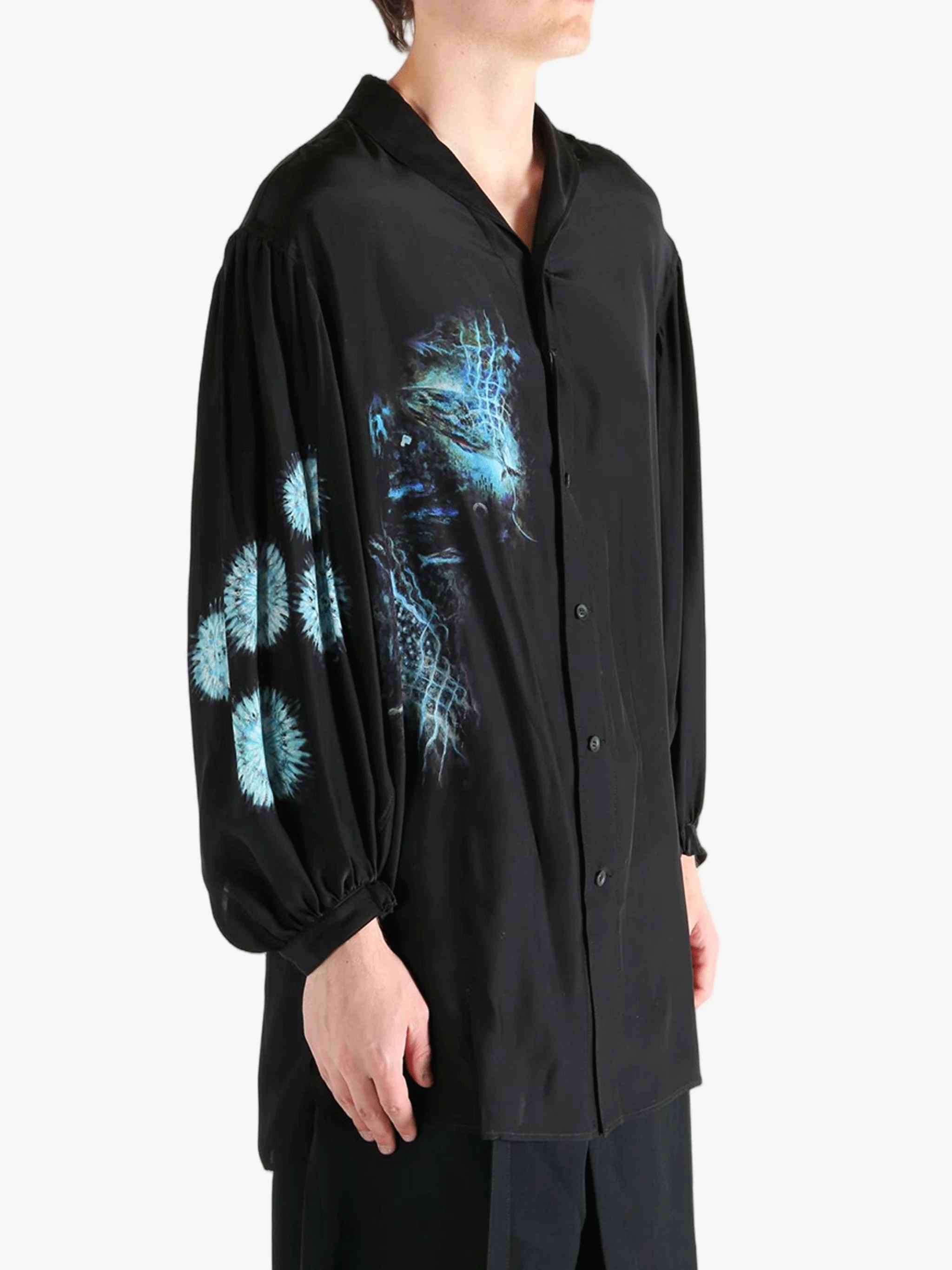 YOHJI YAMAMOTO POUR HOMME - Men Sea 6 Scarf Collar Blouse - Image 2