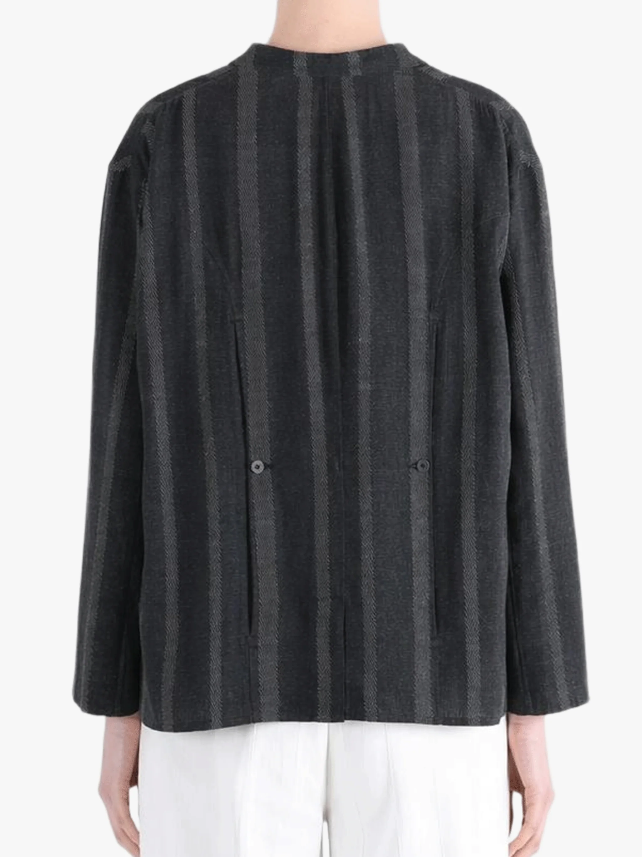 YOHJI YAMAMOTO POUR HOMME - Men Wide Stripe Jacket - Image 2
