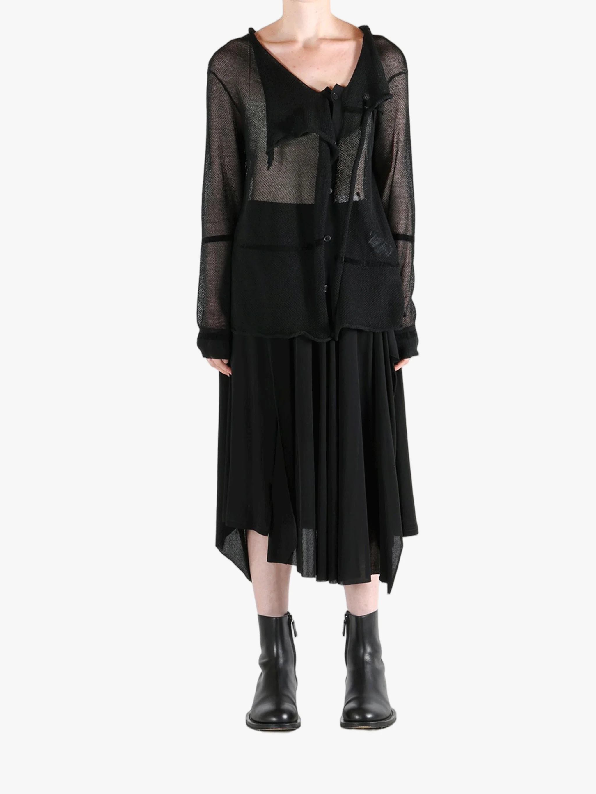 YOHJI YAMAMOTO - Women Draped Cardigan - Image 4