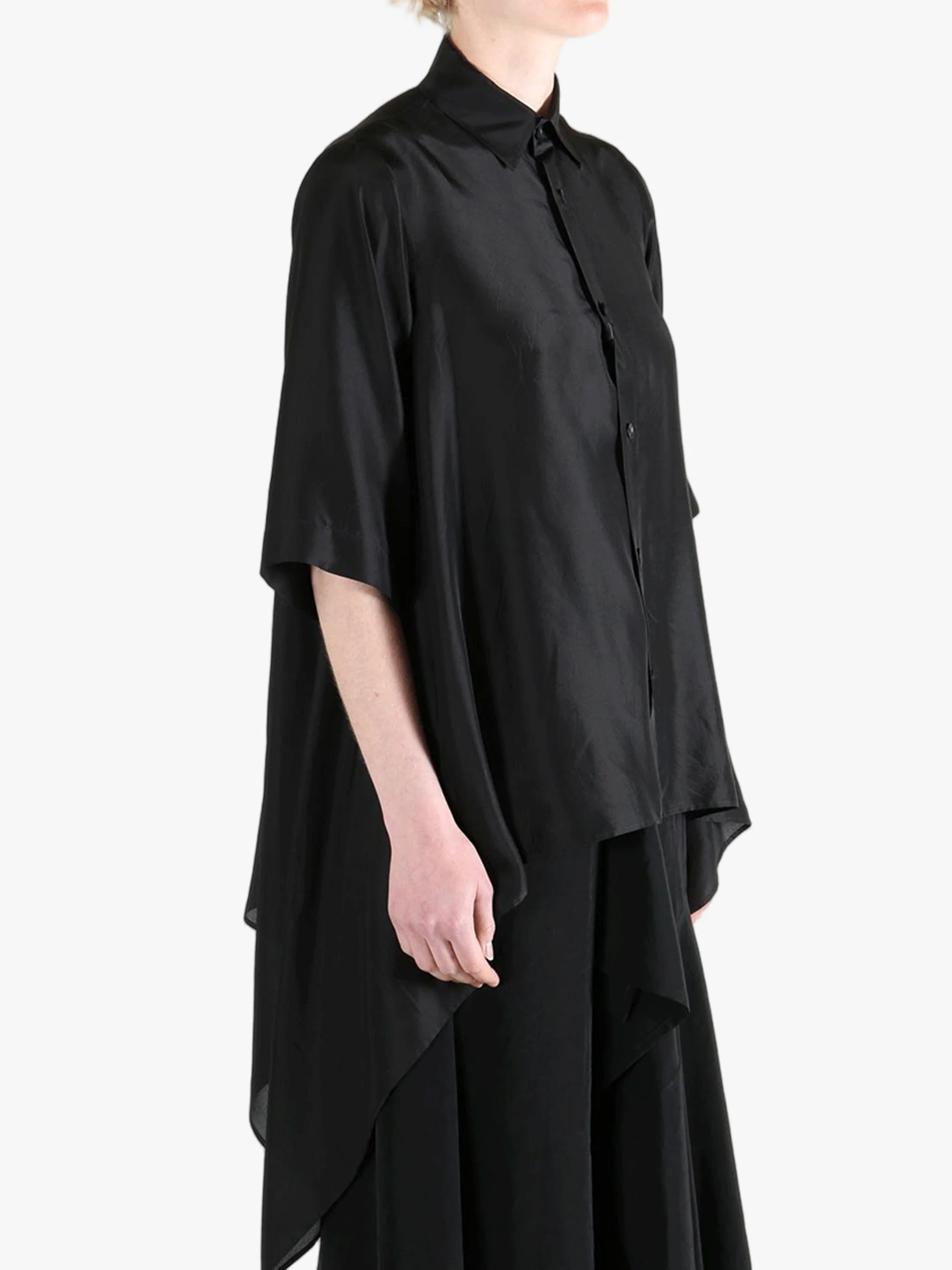 YOHJI YAMAMOTO - Women Flounce Short Sleeve Blouse - Image 2