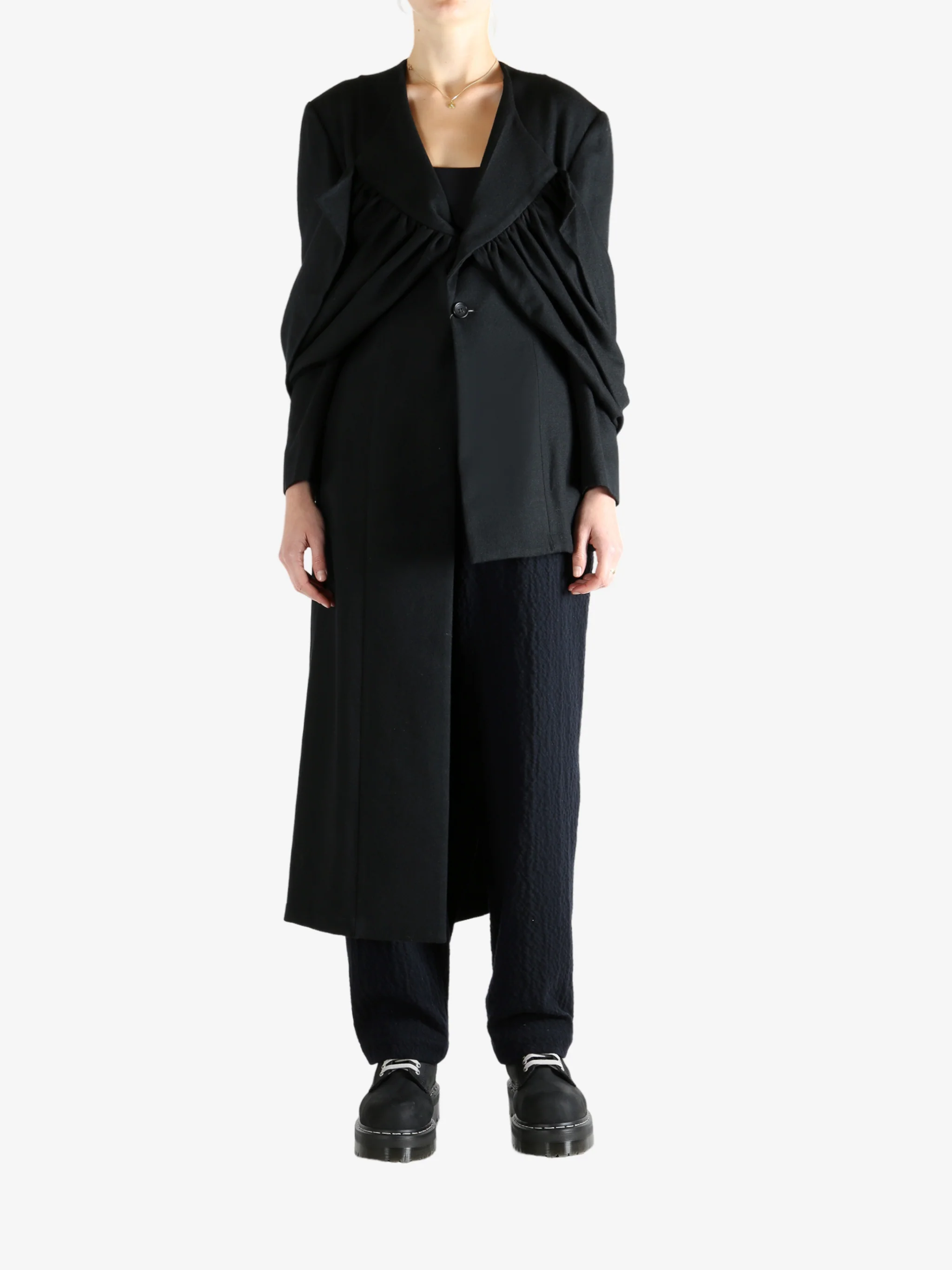 YOHJI YAMAMOTO - Women Gathered Stole D Jacket