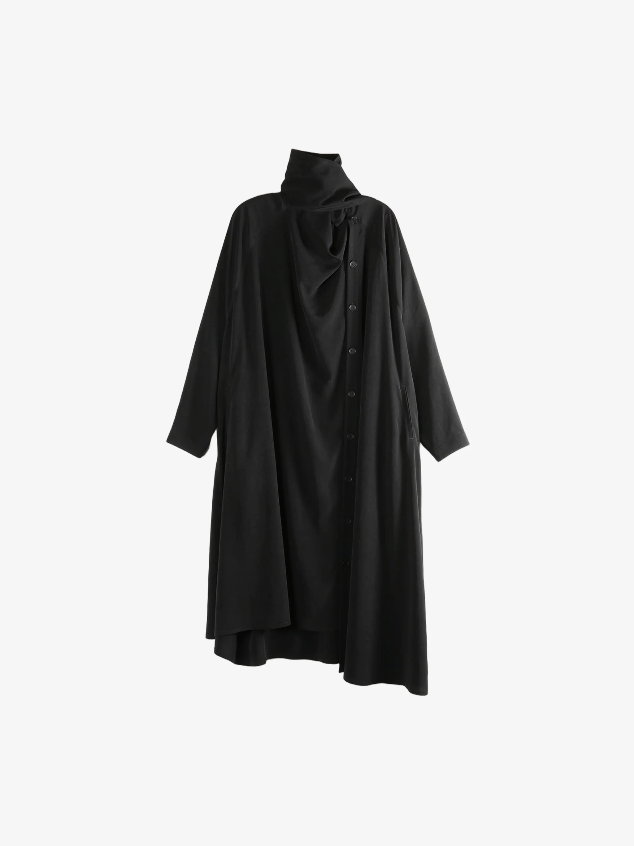 YOHJI YAMAMOTO - Women Stole Detail Draped Dress - Image 4