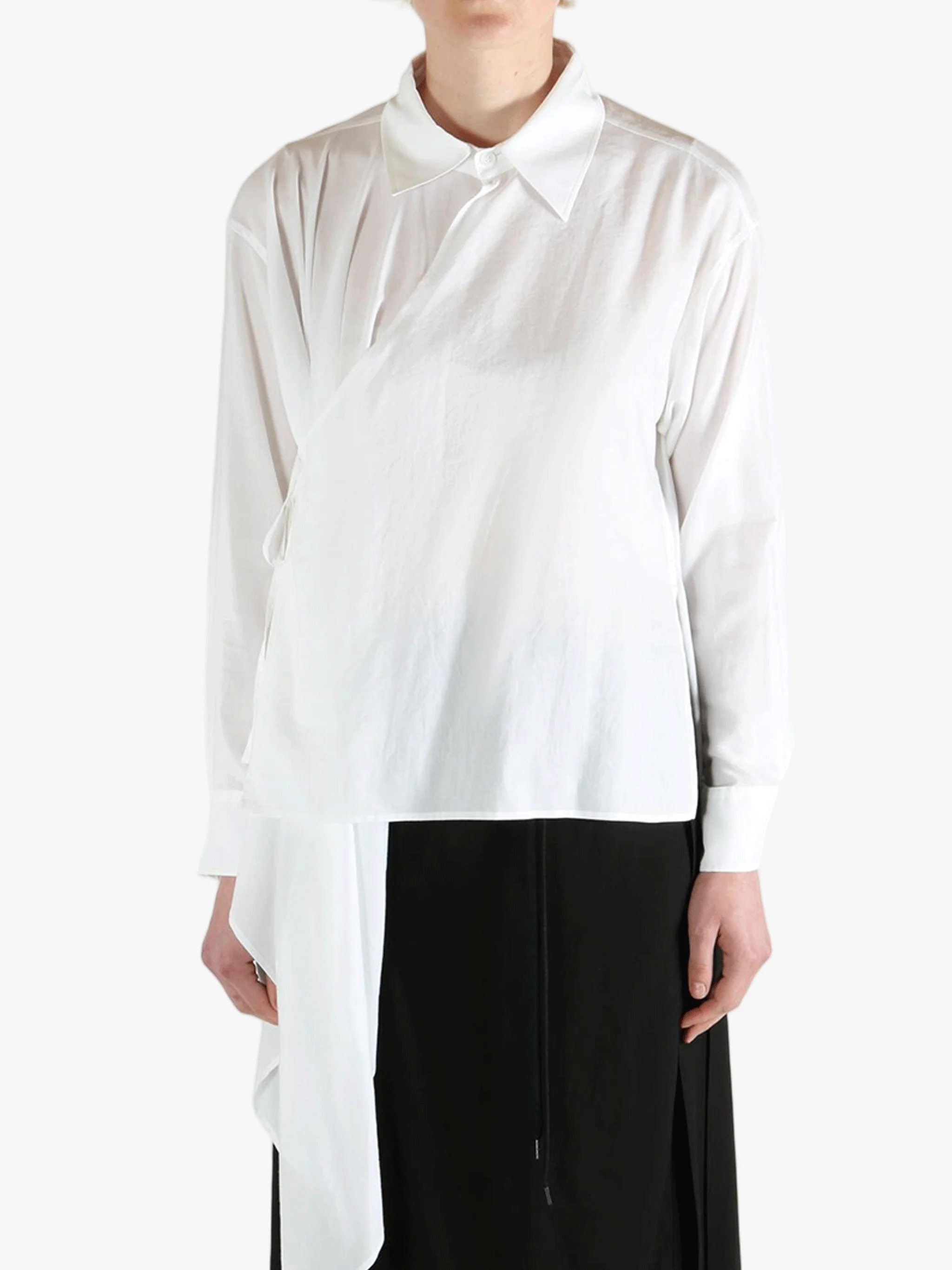 YOHJI YAMAMOTO - Women Viyella Asymmetric Blouse