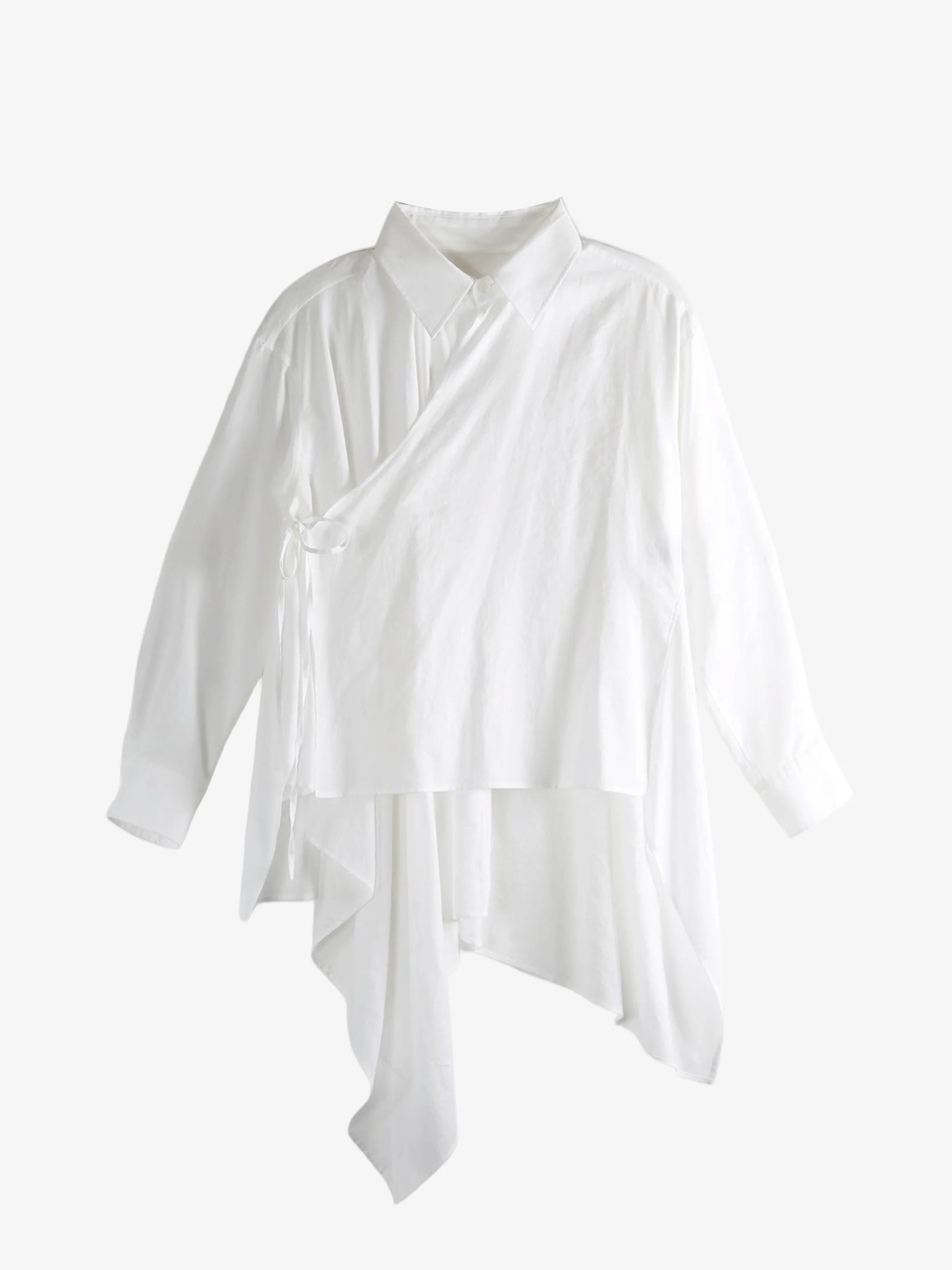 YOHJI YAMAMOTO - Women Viyella Asymmetric Blouse - Image 5