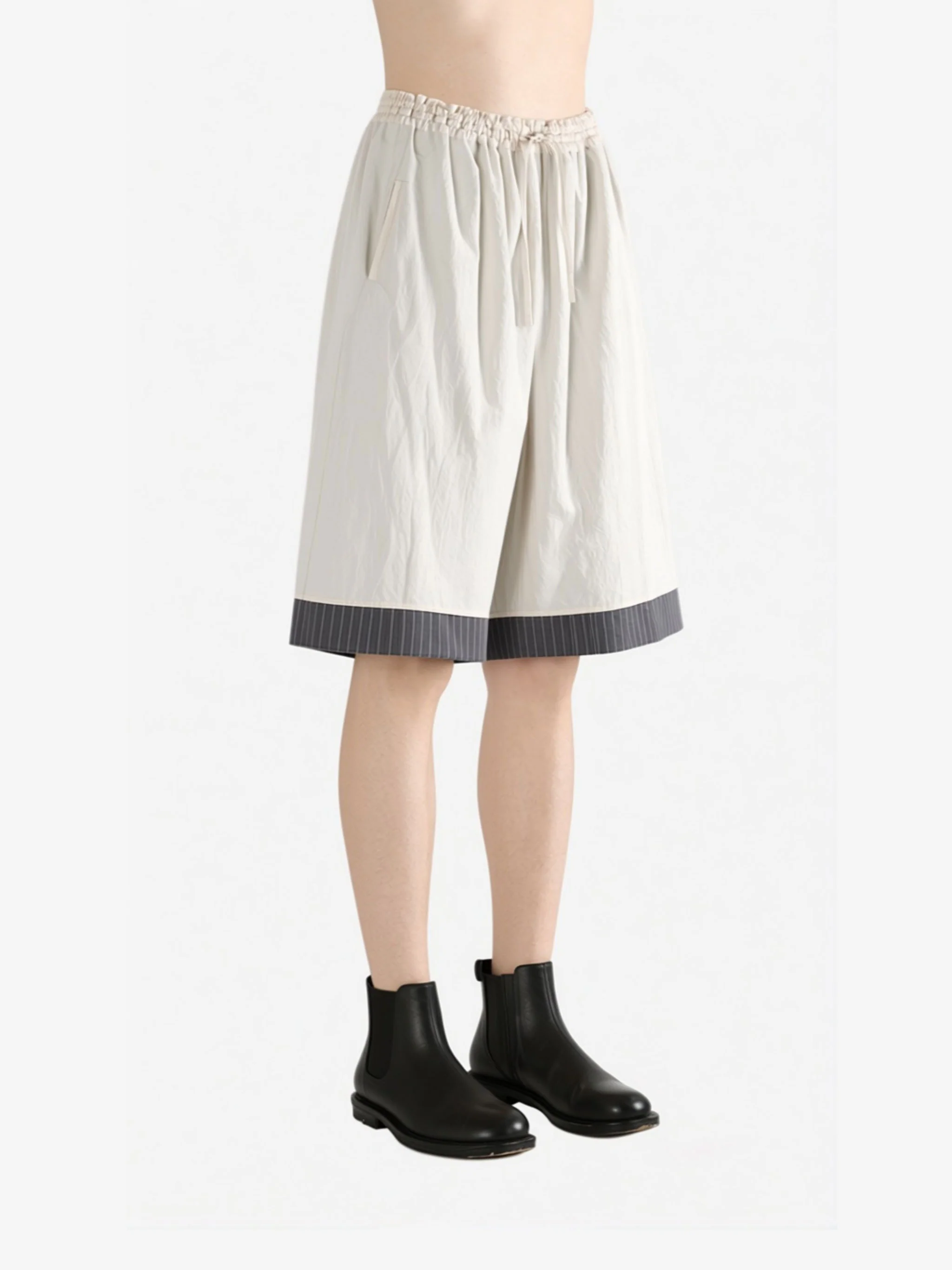 Y'S - Women Cotton Broad Gathere Double Pants - Image 2