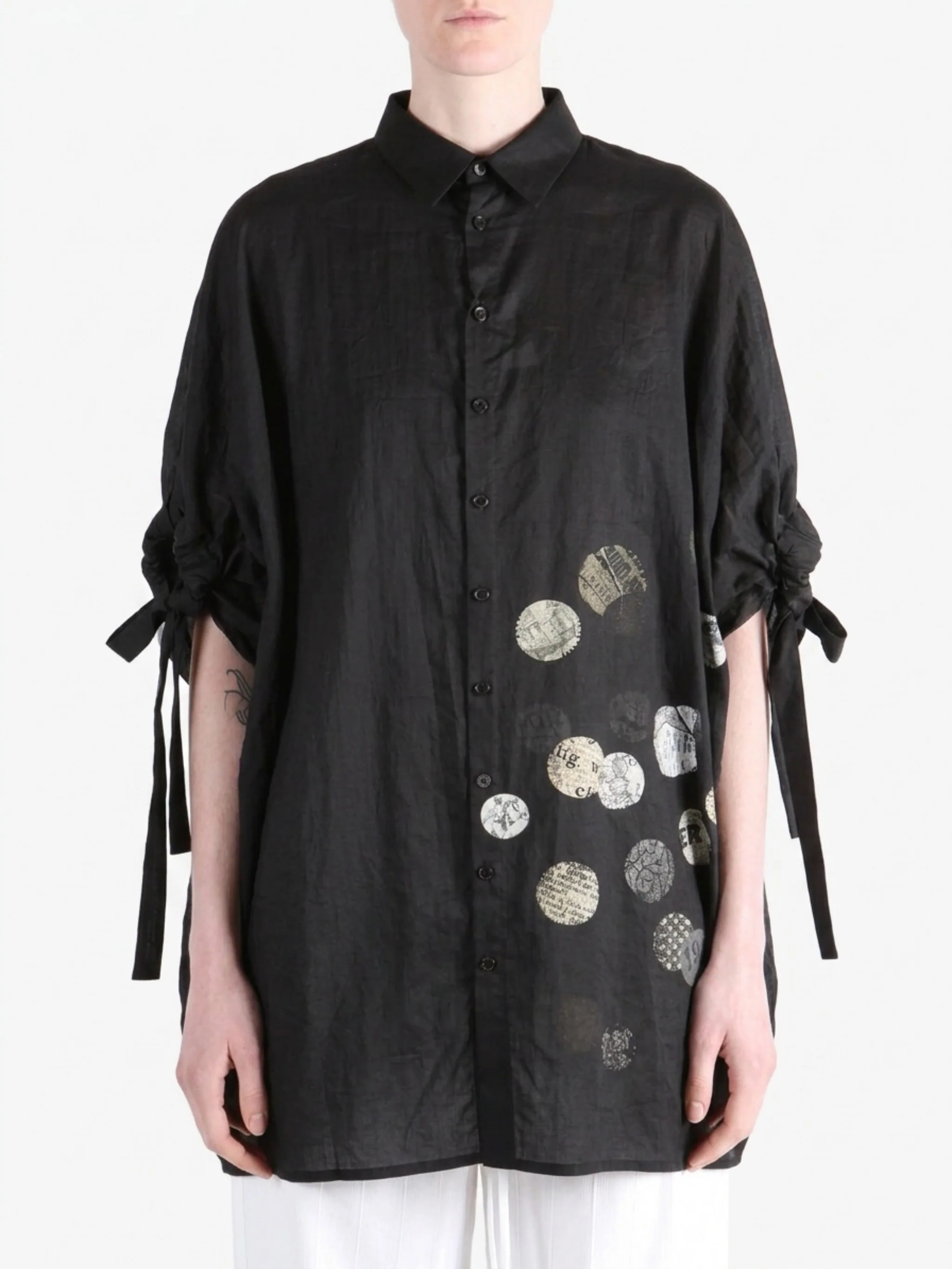 Y'S - Women Gather Sleeve Long Shirt