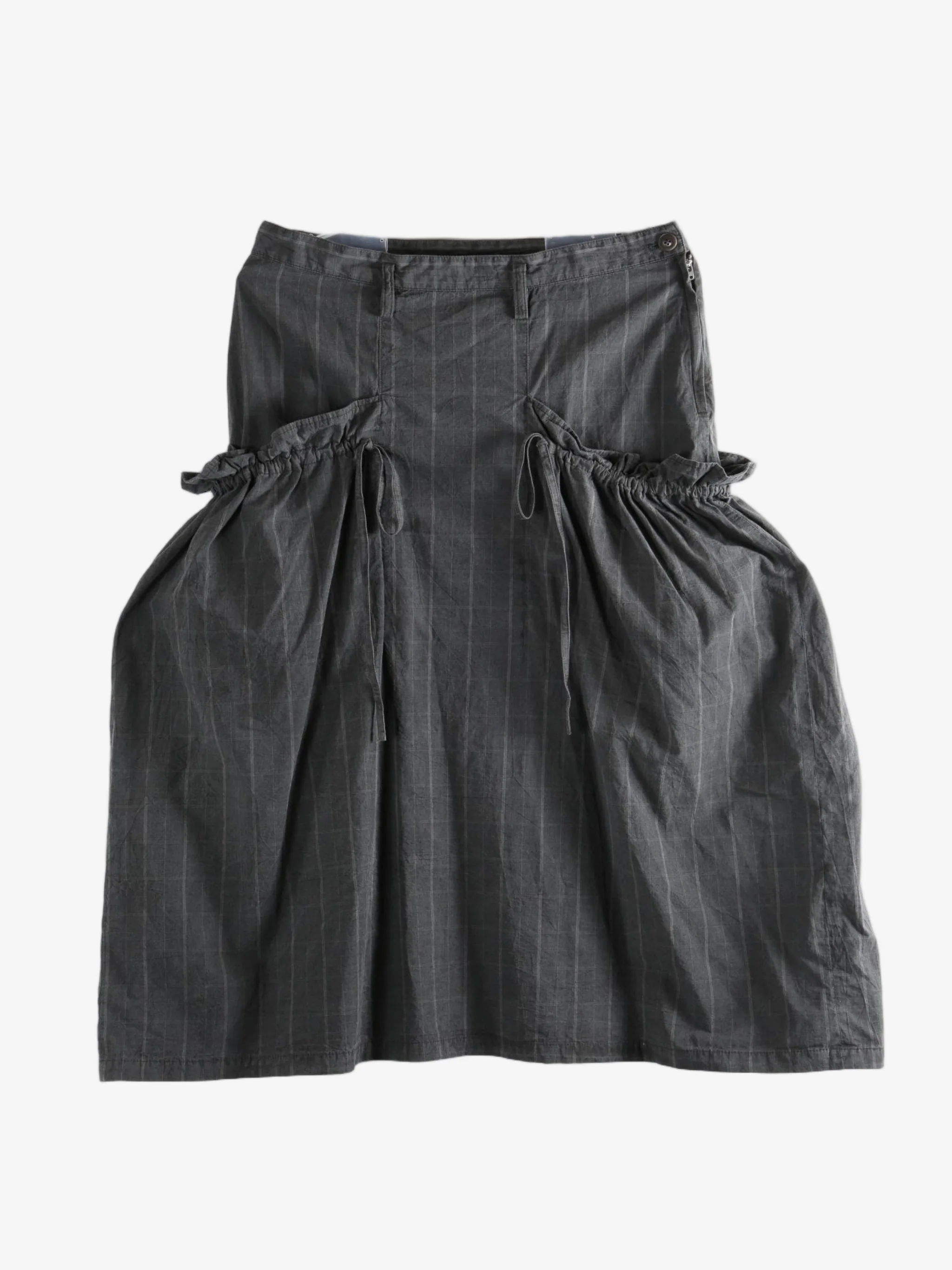 Y'S - Women Plaid Gather Cloth Skirt - Image 4