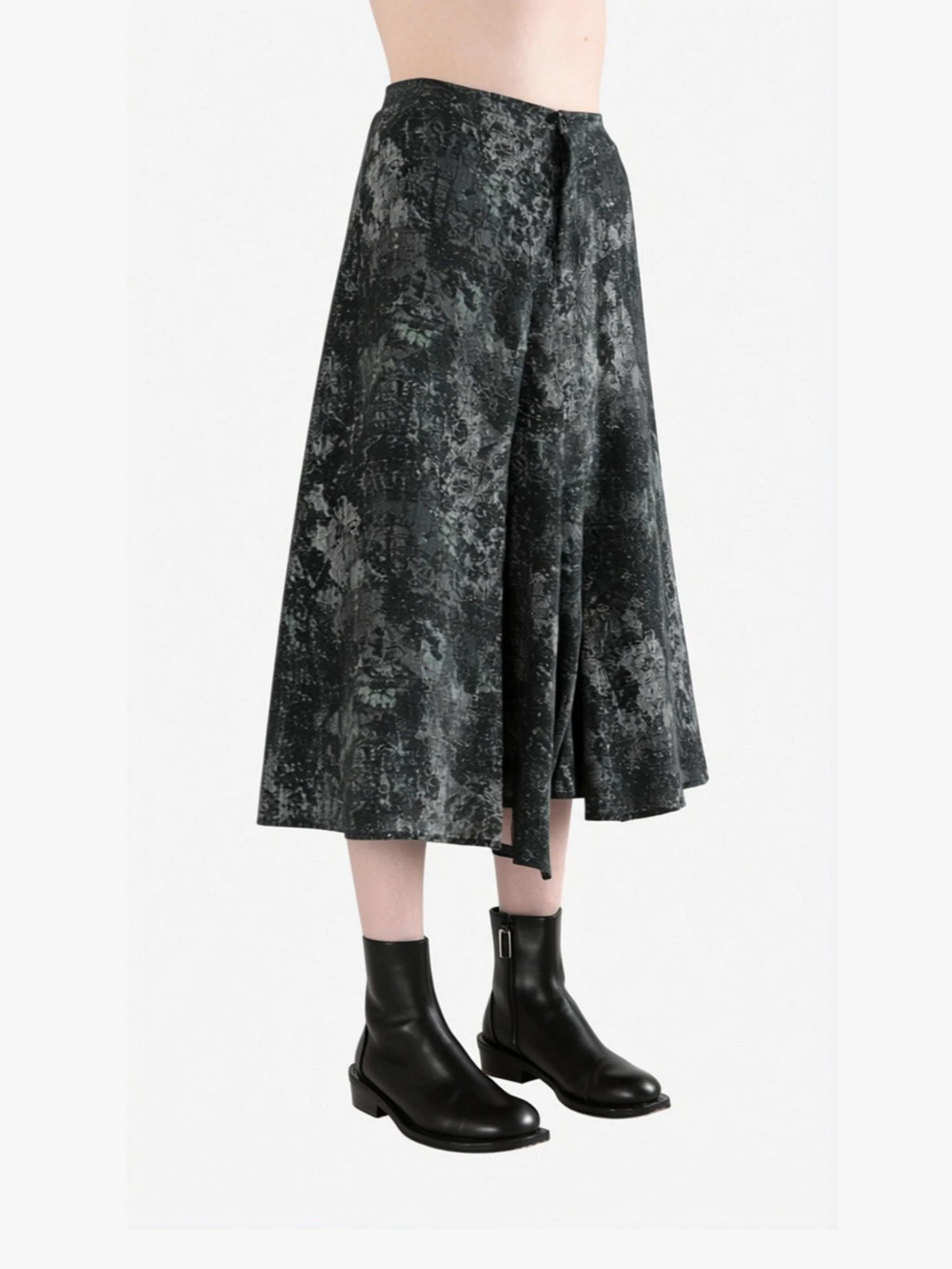 Y'S - Women Rug Pattern Jacquard Asymmetric Pants - Image 2