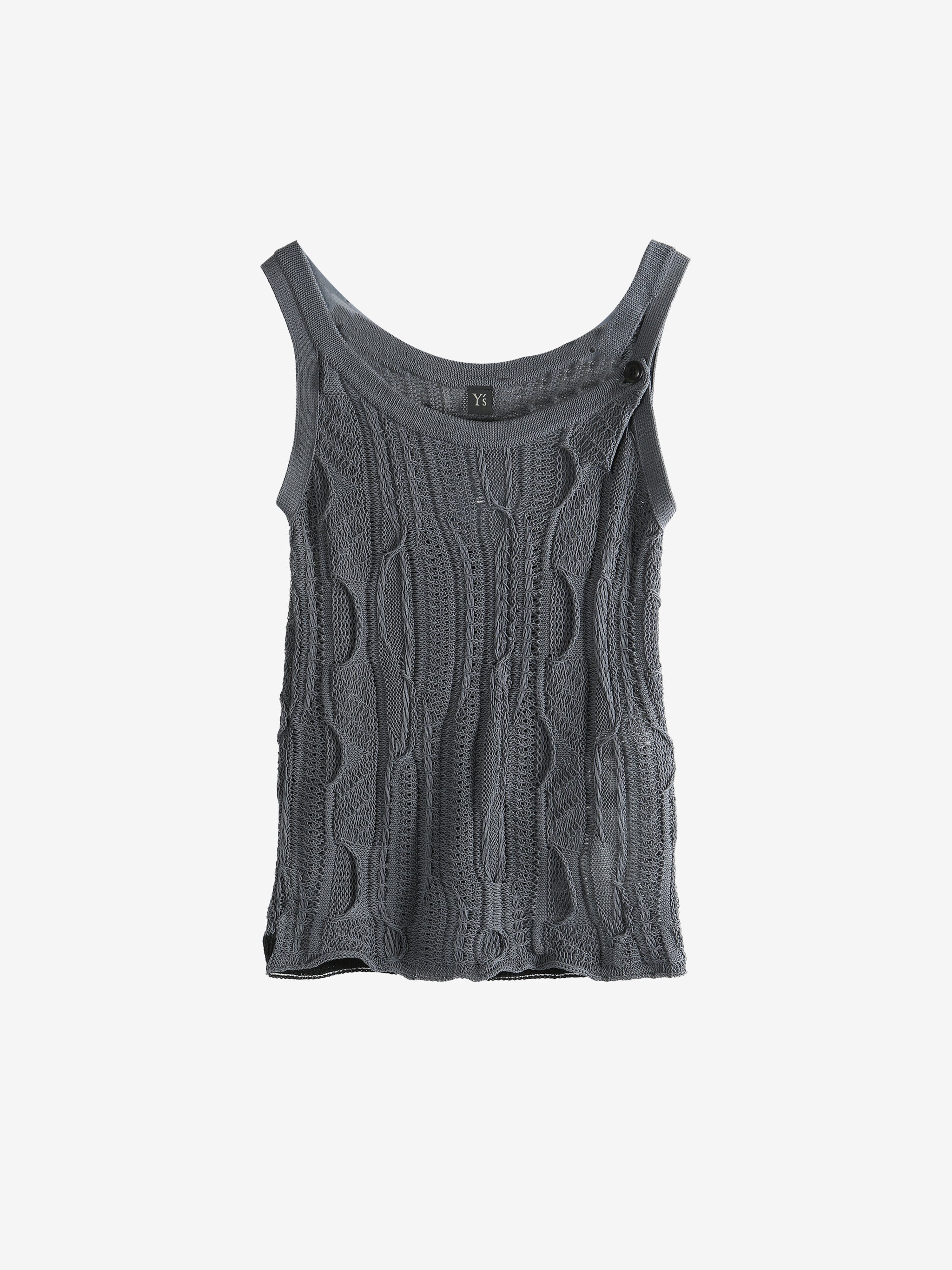 Y'S - Women Solid Knit Arranged Strap Tank Top - Image 4