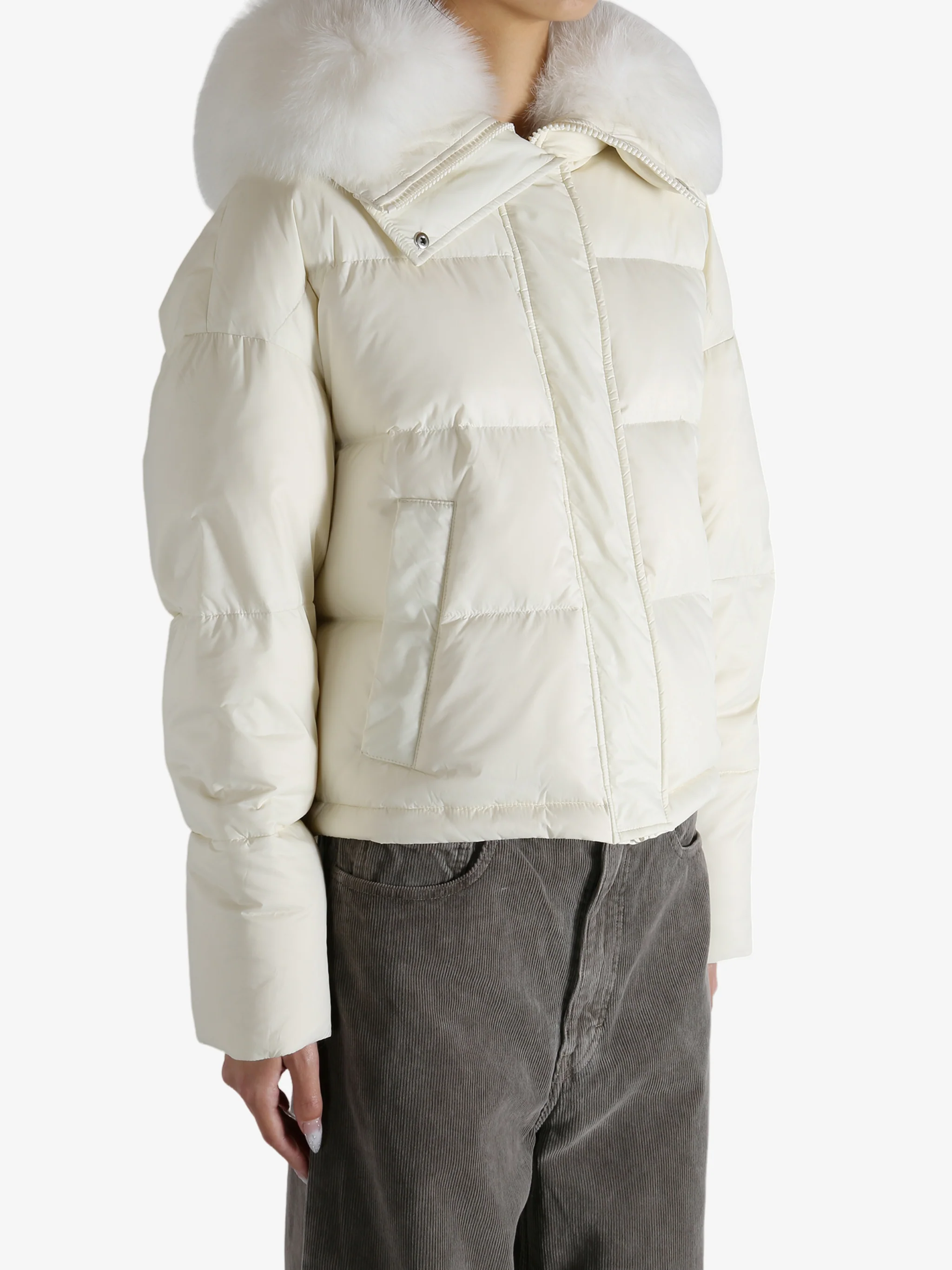 YVES SALOMON - Women Short Fox Trim Down Jacket - Image 2