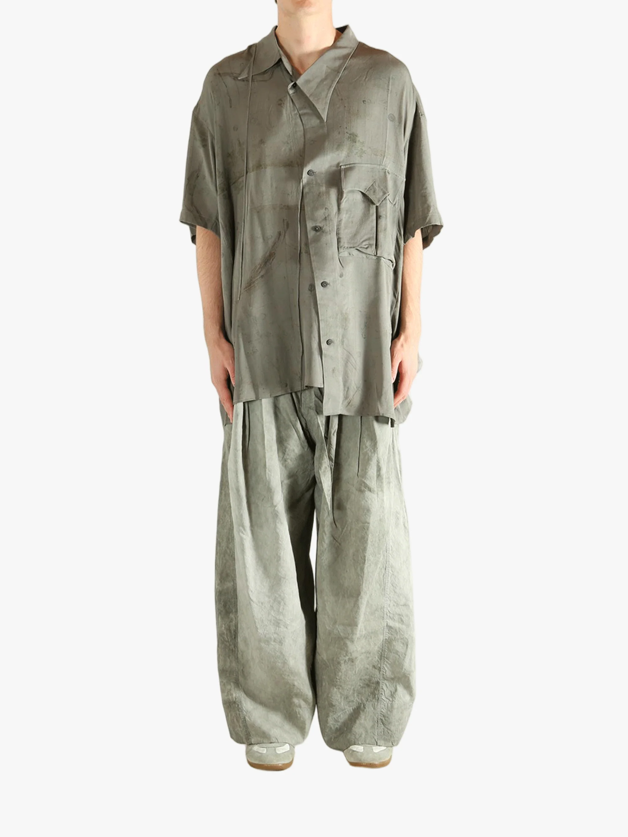 ZIGGY CHEN - Men Asymmetric Short Sleeve Shirt - Image 4