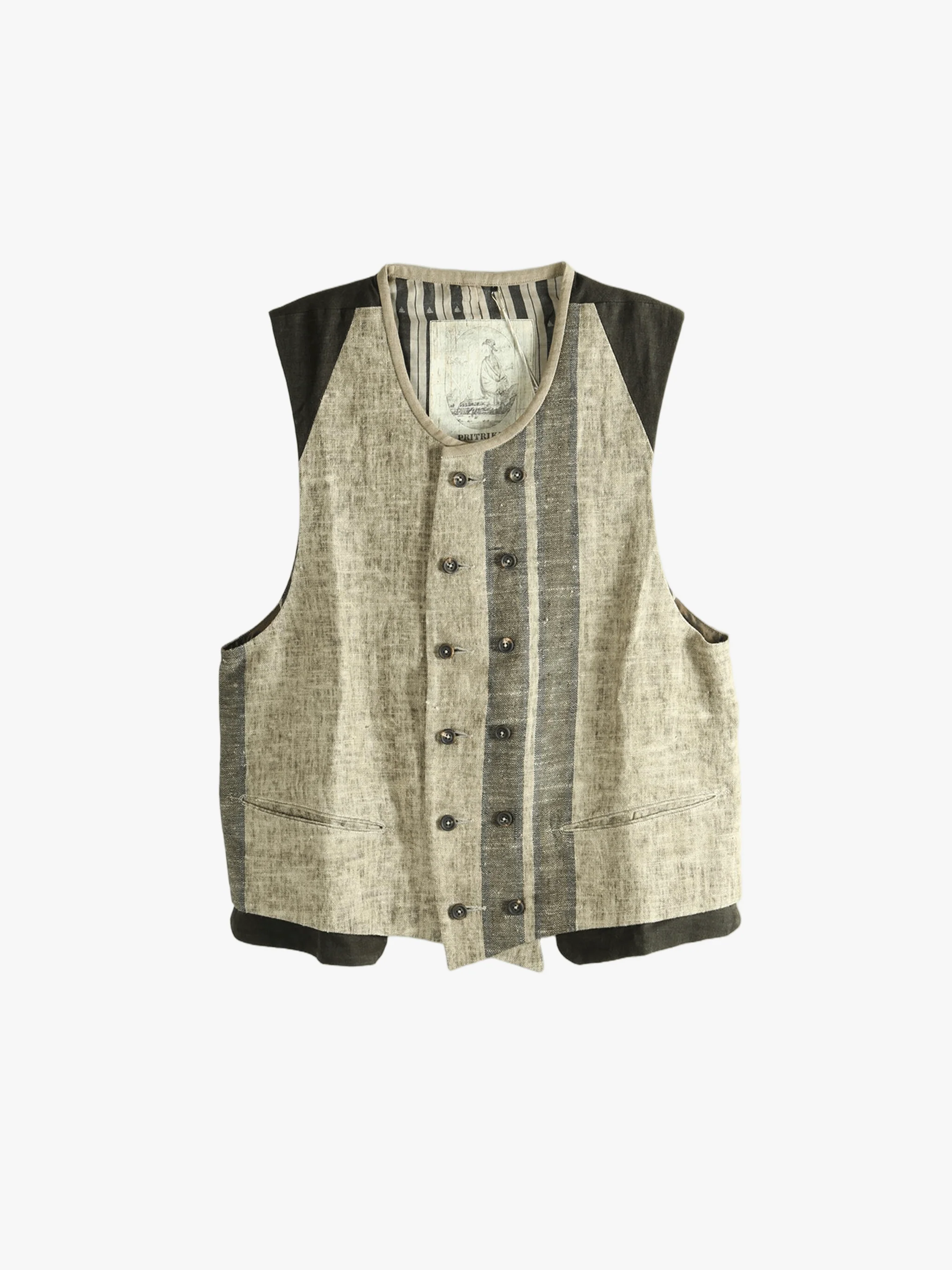 ZIGGY CHEN - Men Classic Double Breasted Gilet - Image 5
