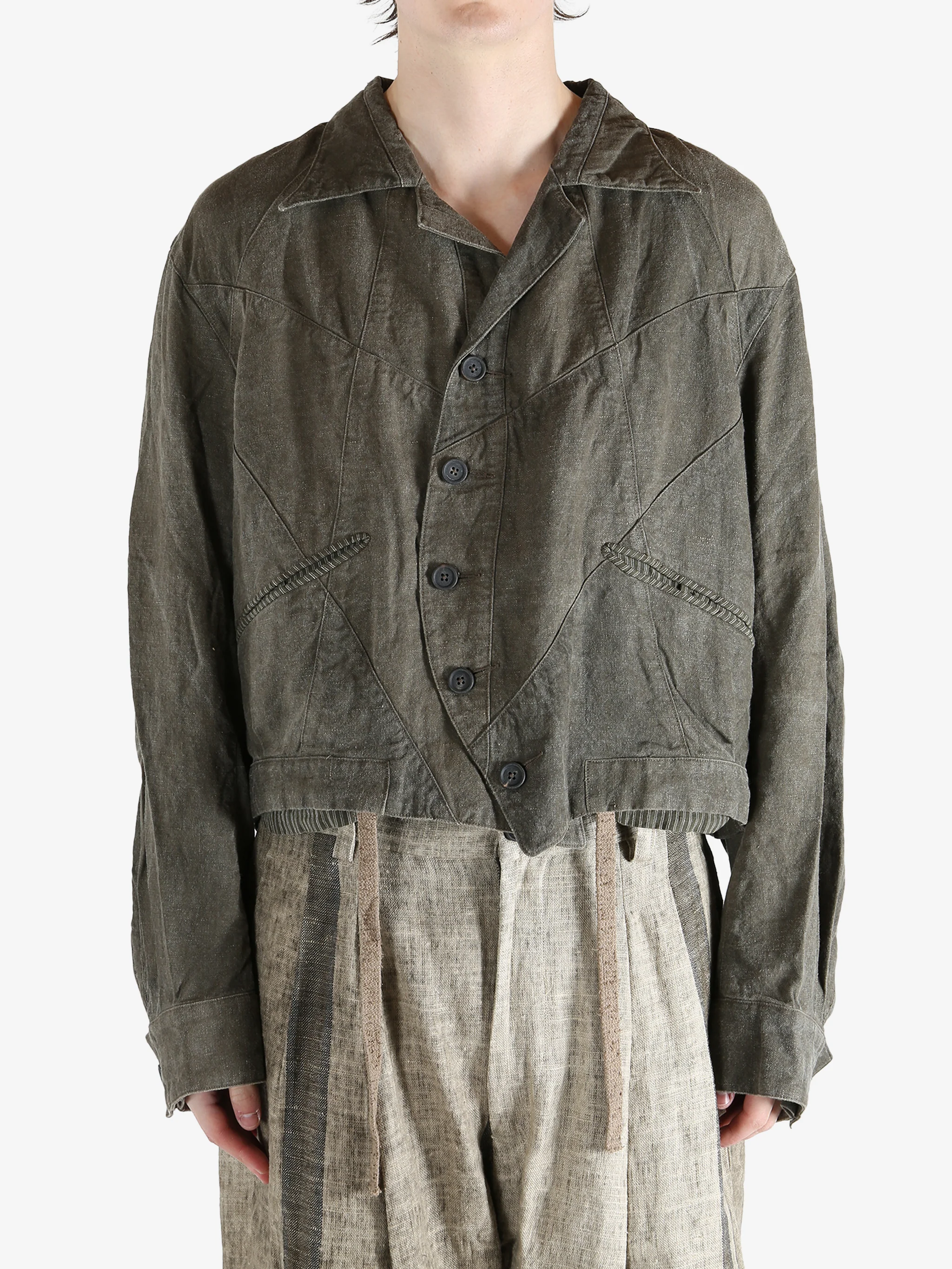 ZIGGY CHEN - Men Cropped Patchwork Jacket