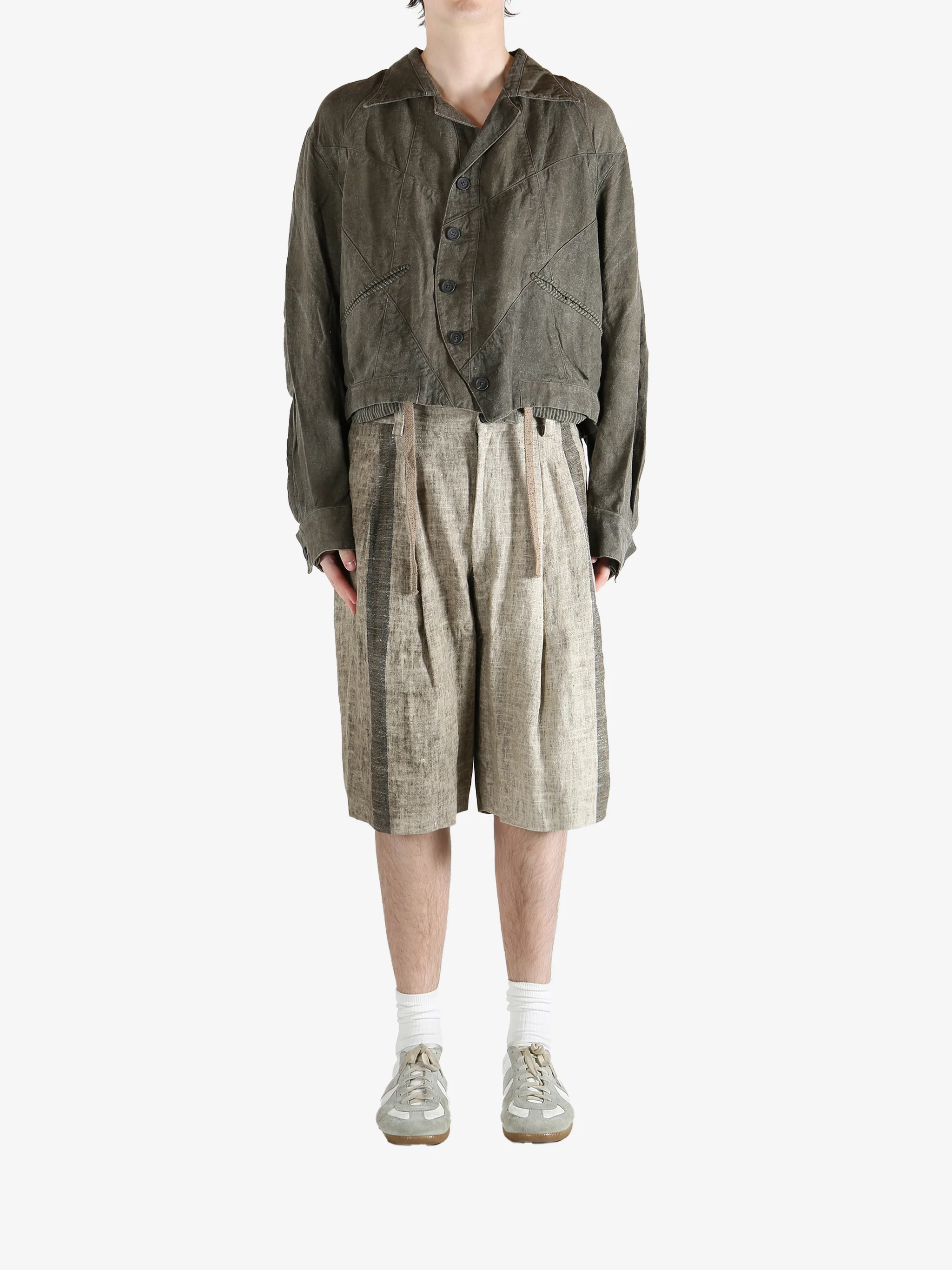 ZIGGY CHEN - Men Cropped Patchwork Jacket - Image 4