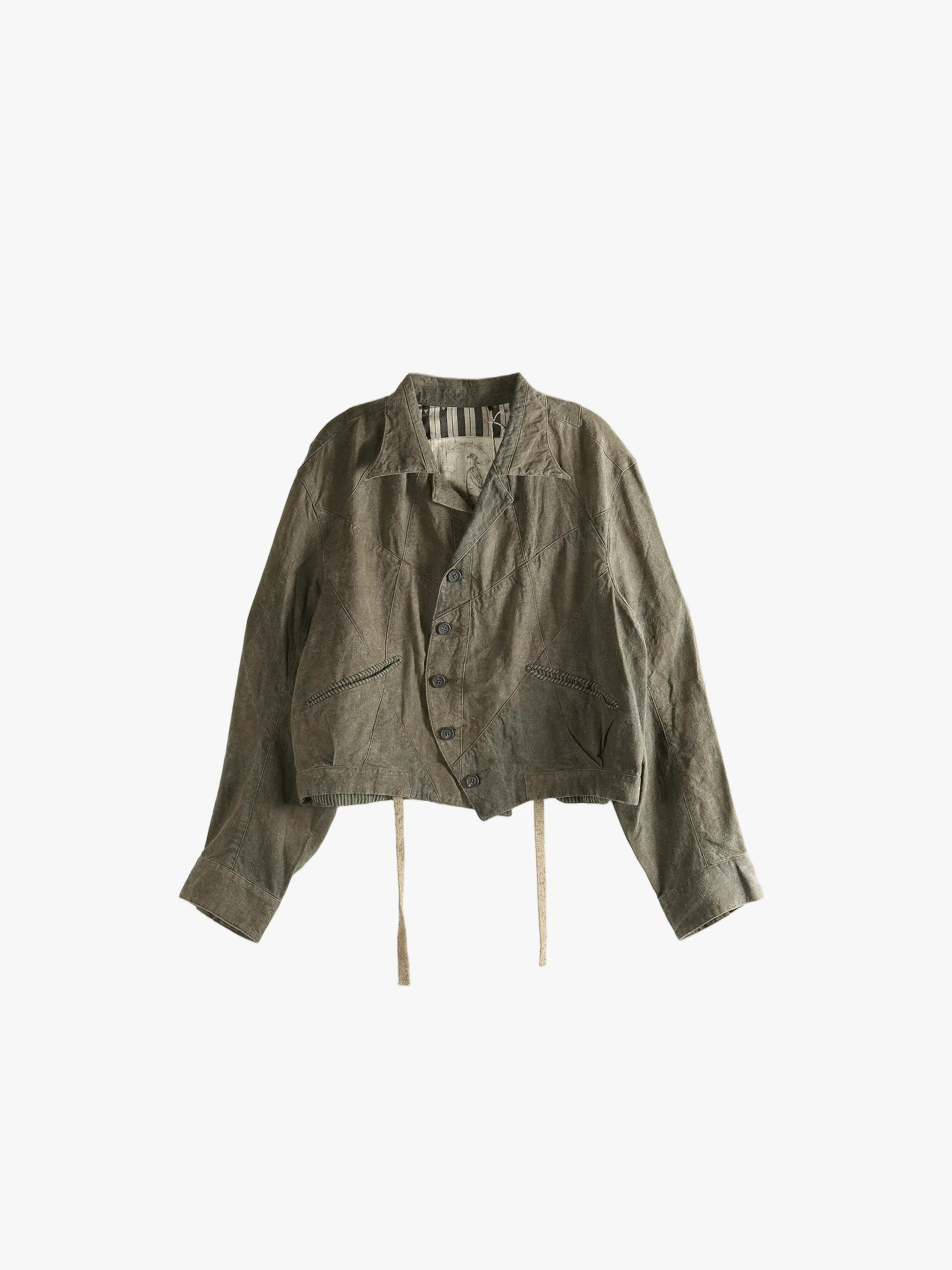 ZIGGY CHEN - Men Cropped Patchwork Jacket - Image 5