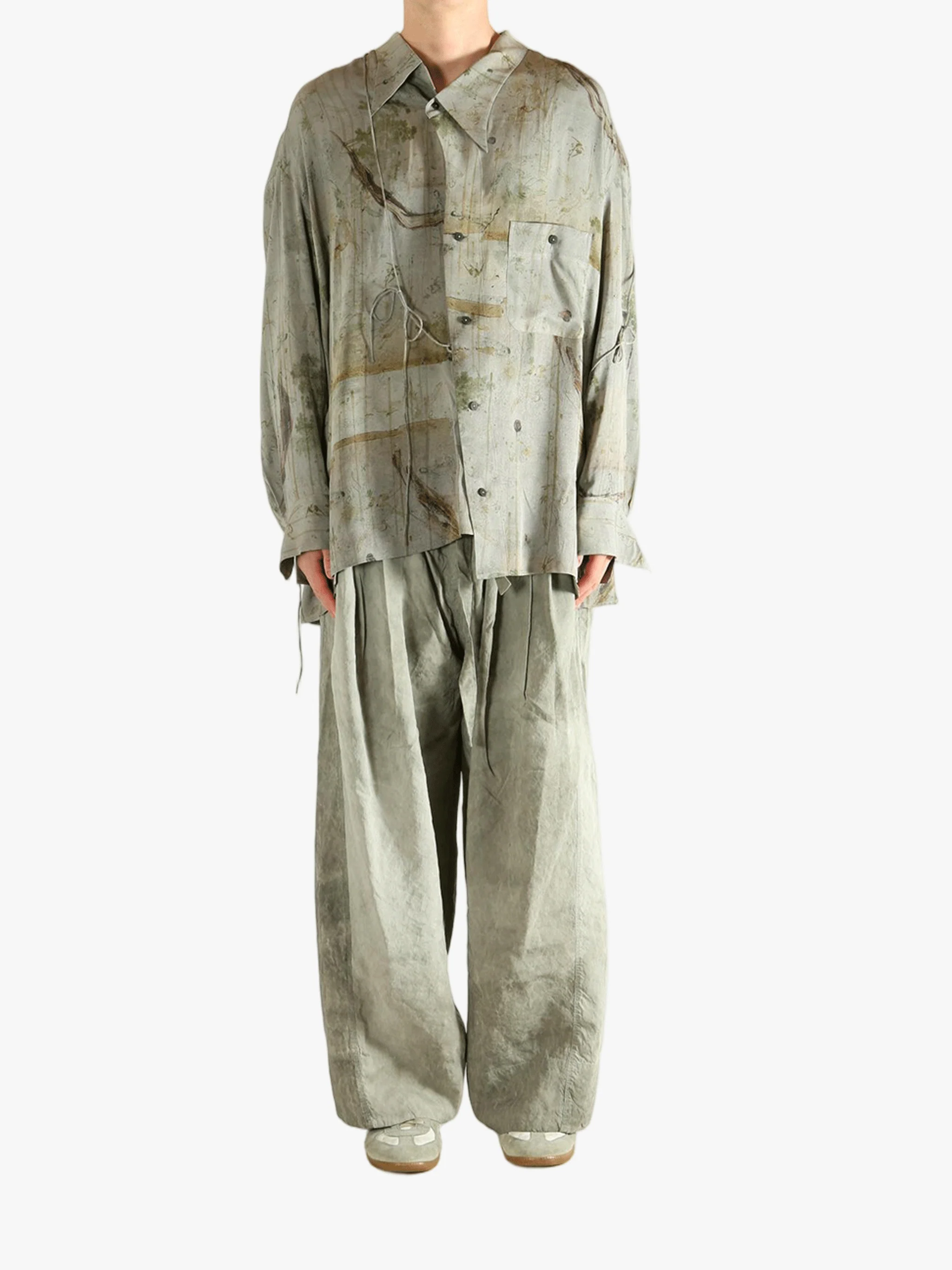 ZIGGY CHEN - Men Digital Print Asymmetric Shirt - Image 4