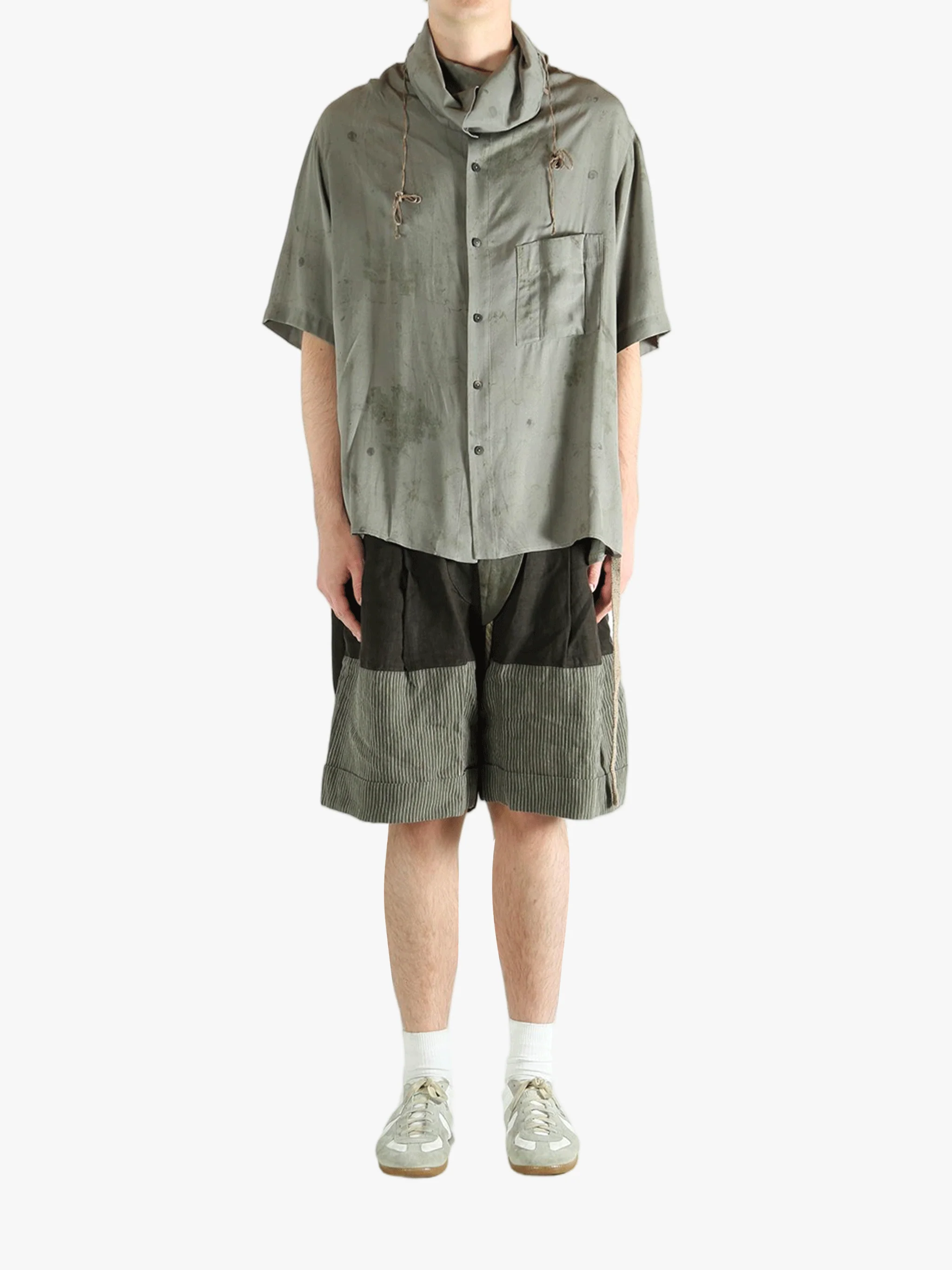 ZIGGY CHEN - Men Digital Print High-Neck Short Sleeve Shirt - Image 4