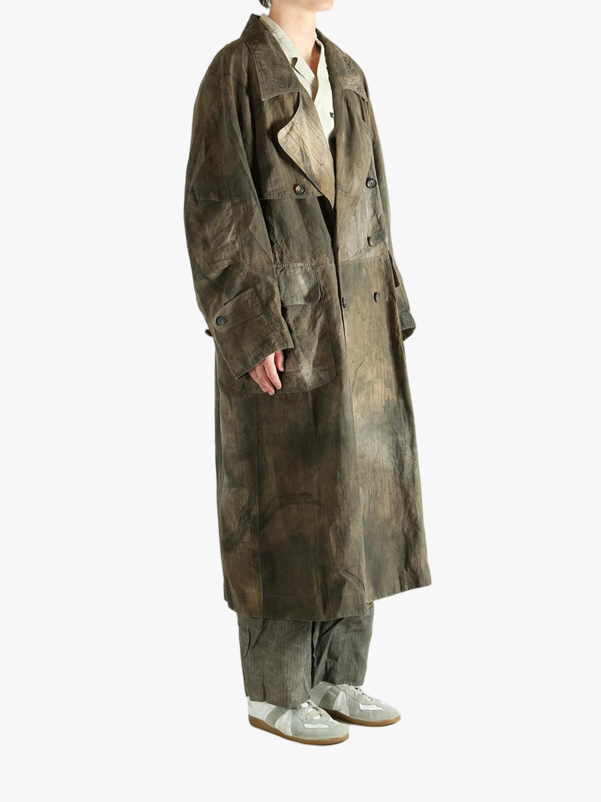 ZIGGY CHEN - Men Digital Print Trench Coat - Image 2