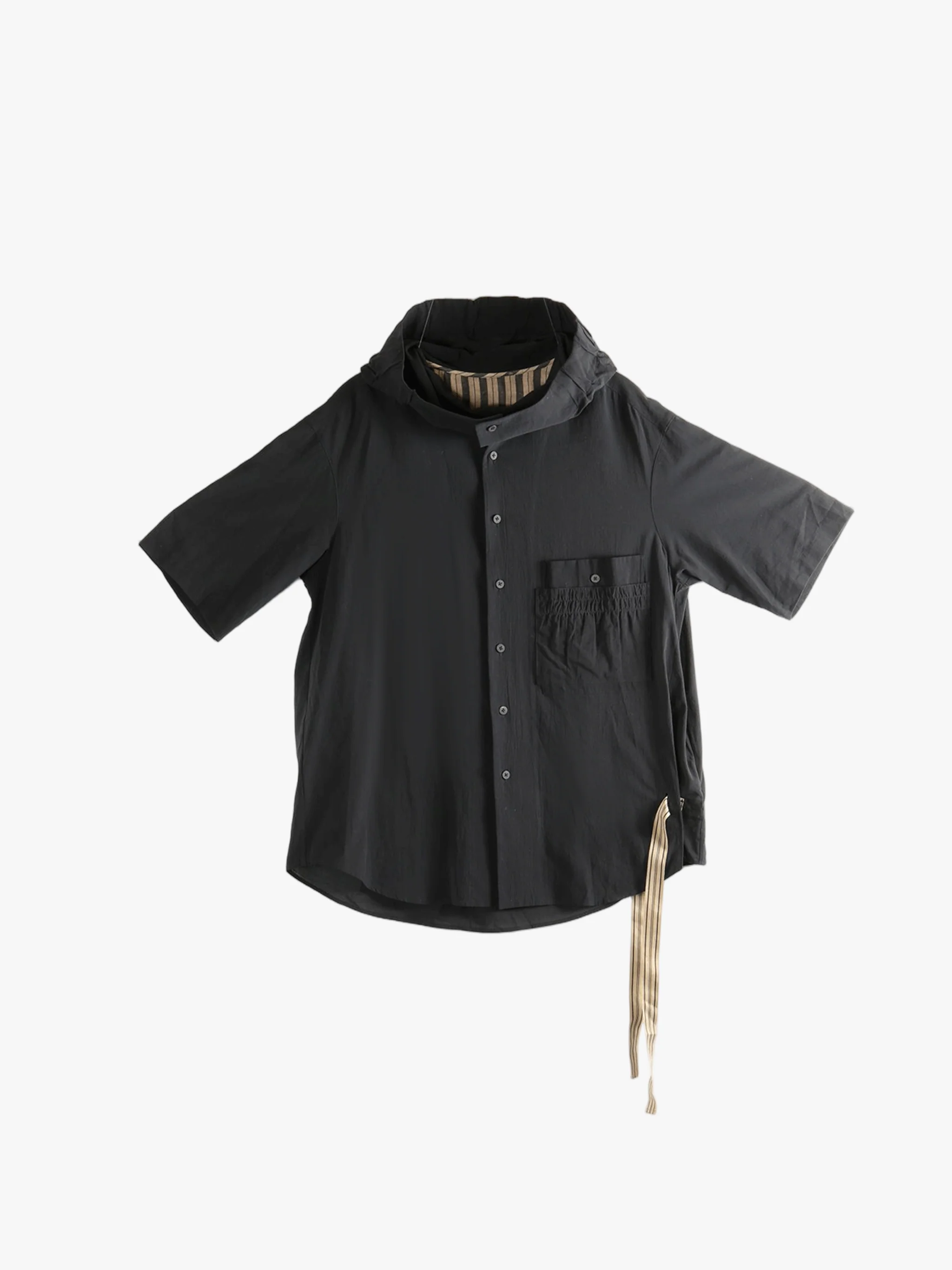 ZIGGY CHEN - Men Hooded Short Sleeve Shirt - Image 5