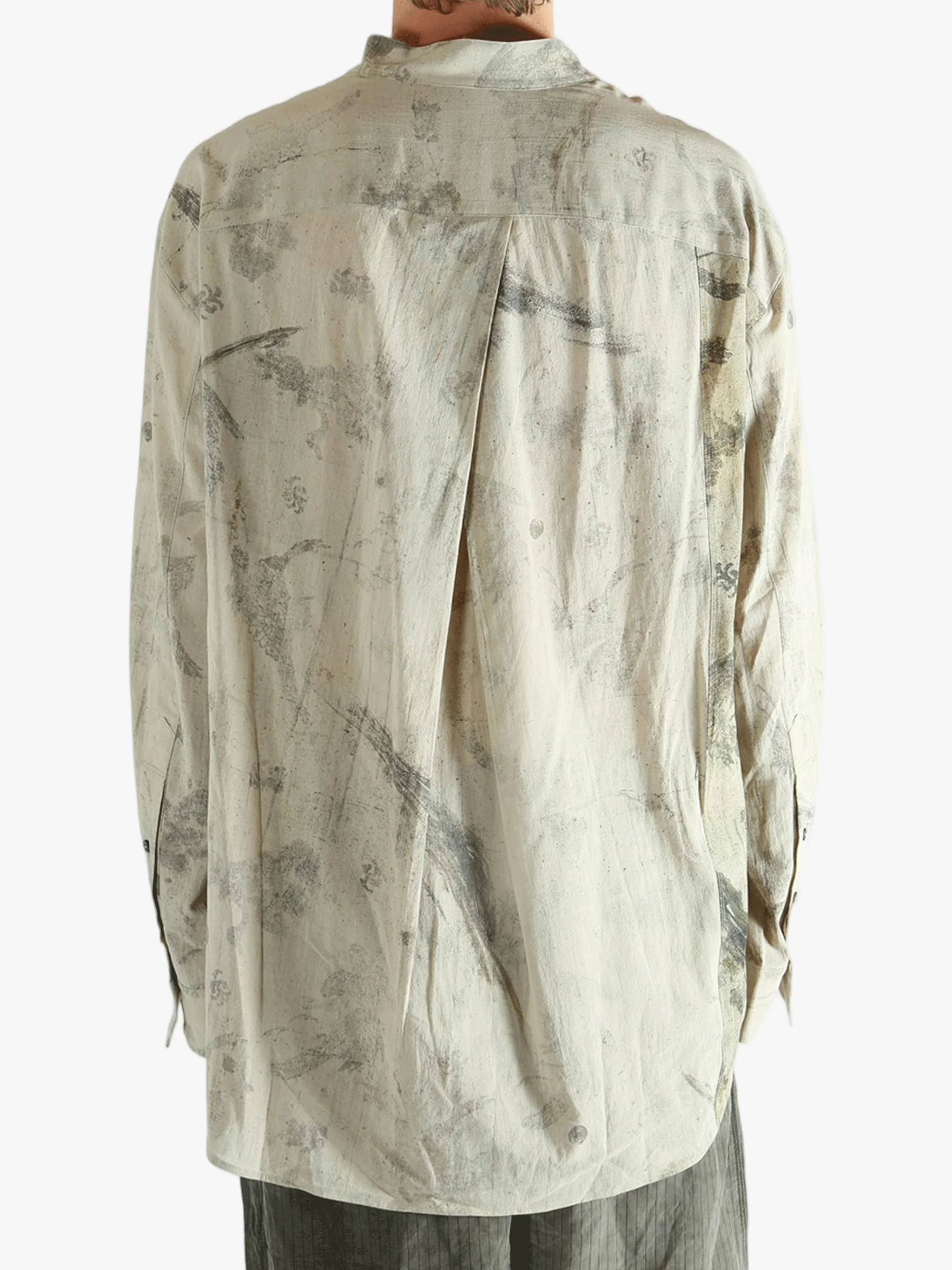 ZIGGY CHEN - Men Mandarin Collar Pocket Shirt - Image 3