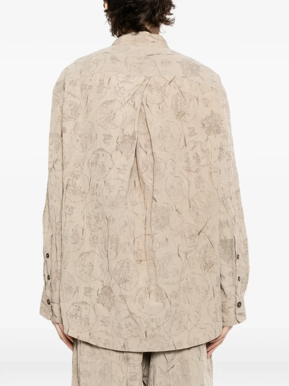 ZIGGY CHEN - Men Mandarin Collar Pocket Shirt - Image 3