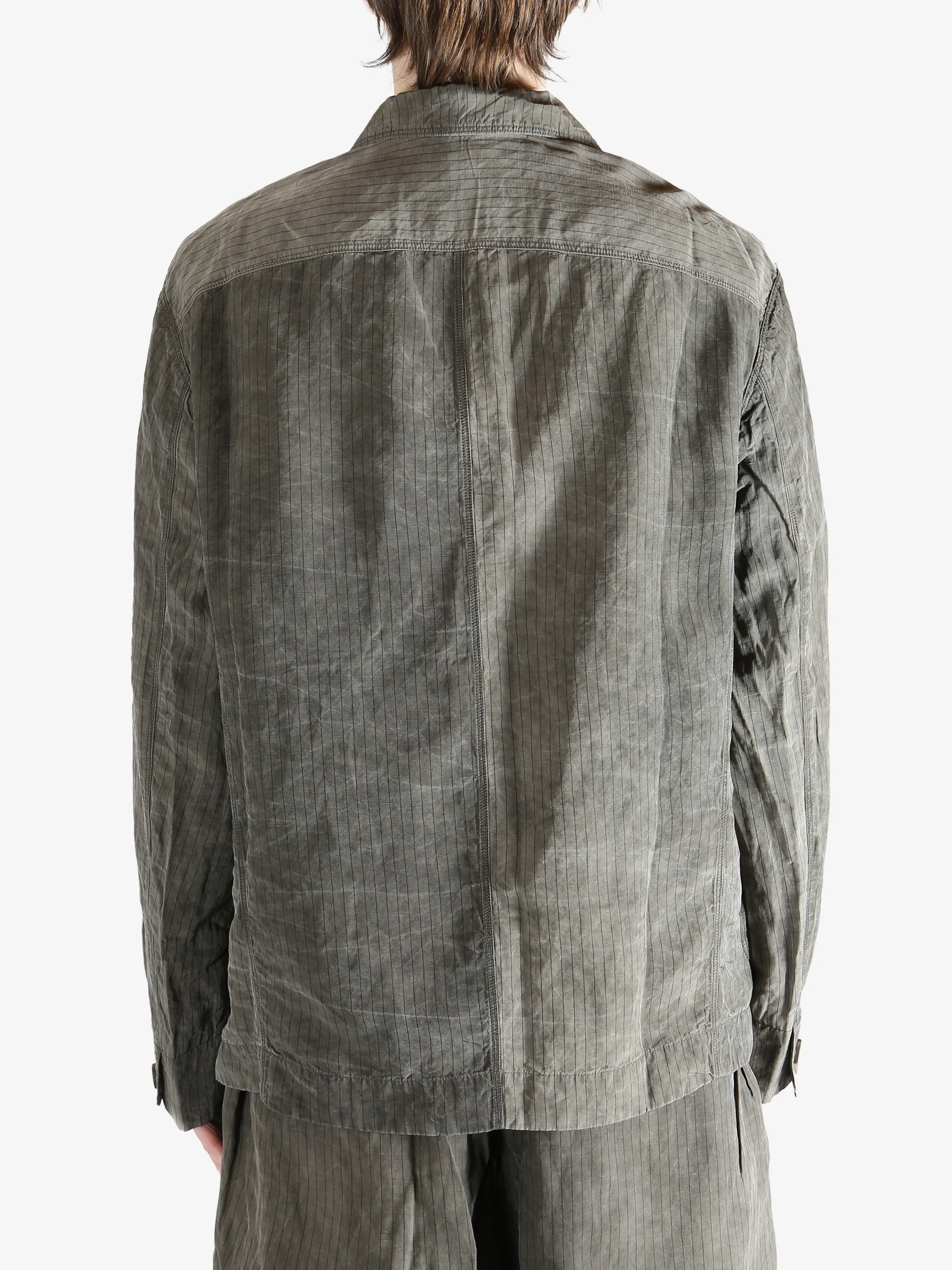 ZIGGY CHEN - Men Striped Patchwork Workers Blazer - Image 3